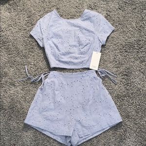 Tobi blue daisy two piece set